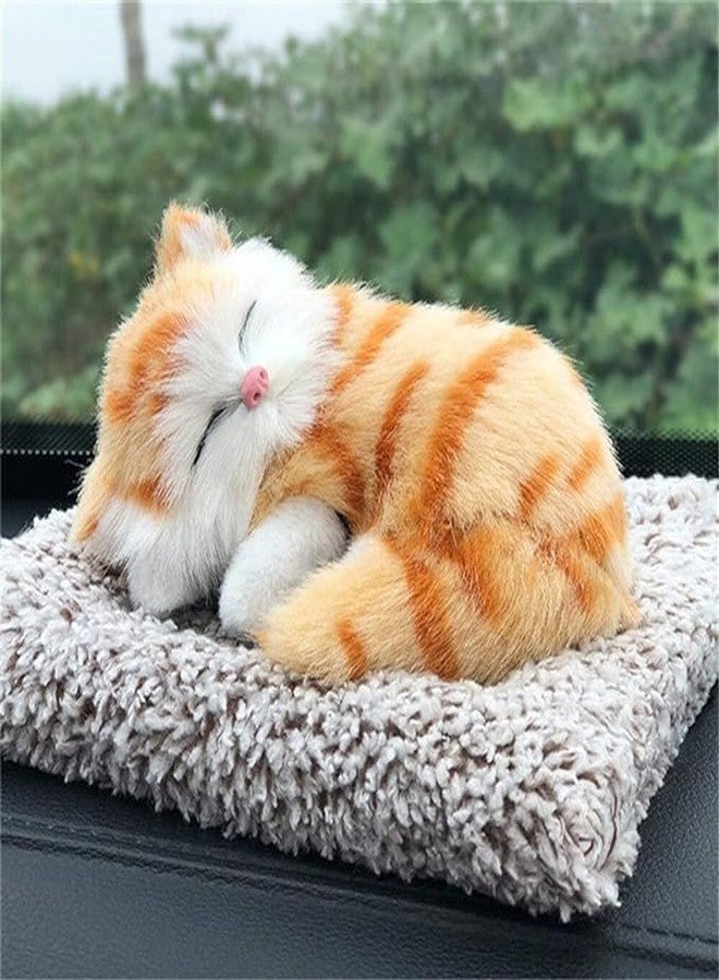 KACHKIT Sleeping Cat Plush Toy with Press Simulation Sound, Sleeping Cat Stuffed Animal Fur Soft Toys with Sound for Kids Car Dashboard Cat & Office Desk, (PCS-1). - Image 2